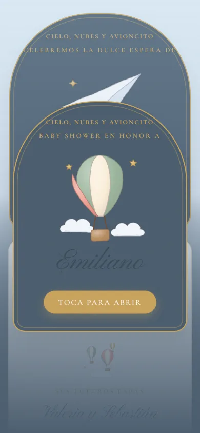 Vista de la plantilla Cielo, Nubes y Avioncito
