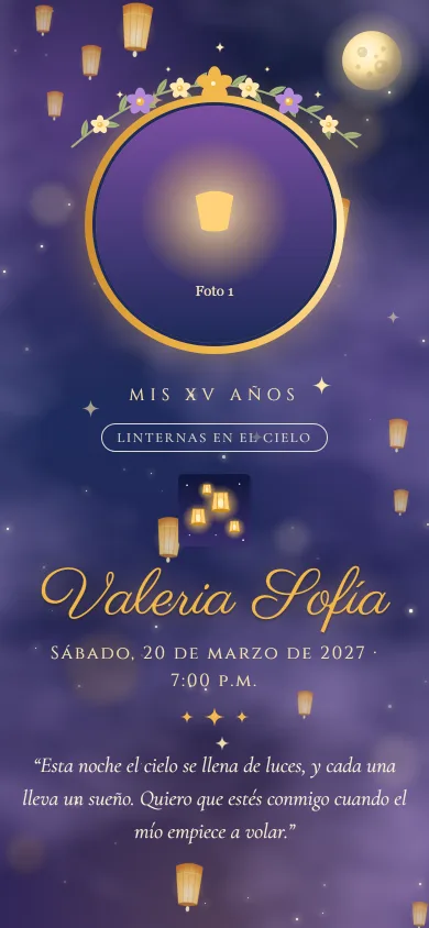 Vista de la plantilla Linternas en el Cielo
