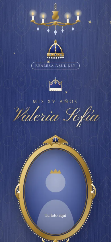 Vista de la plantilla Realeza Azul Rey