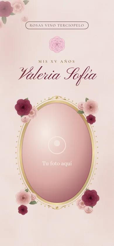 Vista de la plantilla Rosas Vino Terciopelo